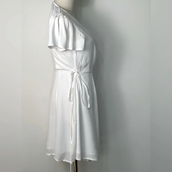 Lulu’s Harbor Point White Sheer Chiffon Wrap Dress Size Small and Medium - Picture 9 of 13